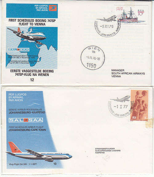 South African Airways covers numbers 12 and 13