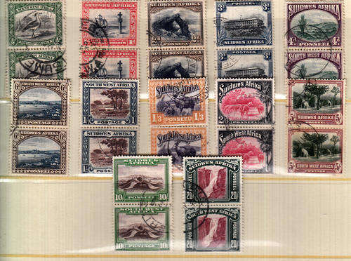 South West Africa fine used vertical pairs 1931 defintive set Cat R2965