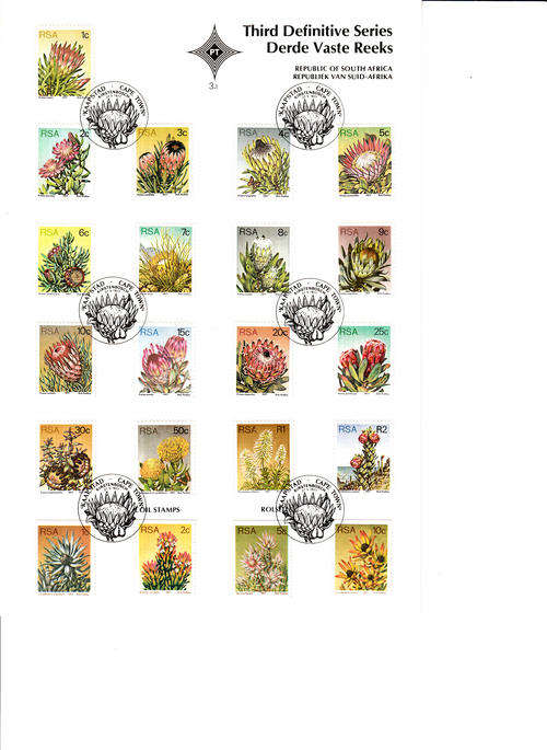 South Africa 3rd 4th and 5th definitive cards