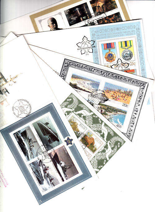 SA five First day covers with Mini Sheets