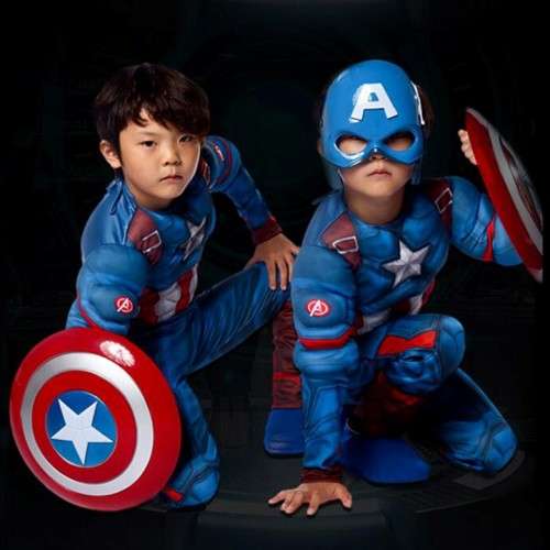Captain America Muscles Dress Up Costume - Age 7-9