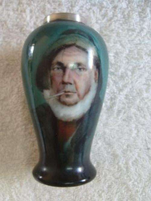 AWESOME PORCELAIN VASE WITH 1910 BIRMINGHAM SILVER LINER