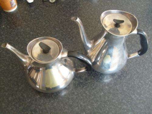 OUTSTANDING!!! SCANDANAVIAN RETRO DESIGN SILVER PLATED TEA AND COFFEE POT BY COHR DENMARK