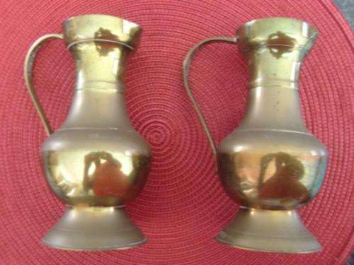 2 X VINTAGE BRASS JUGS