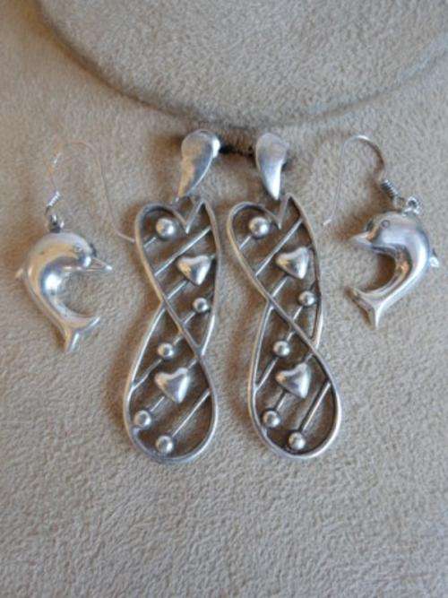 WOW!!! 2 X BEEEEAUTIFUL PAIRS OF STERLING SILVER EARINGS