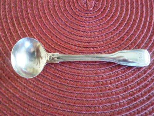 AWESOME!! LARGE GEORGIAN 1812 LONDON SILVER SALT SPOON BY GD