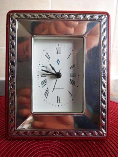 WOW!!! GORGEOUS ITALIAN VALORI ARGENTI STERLING SILVER FRAME CLOCK, PERFECT WORKING ORDER!!!