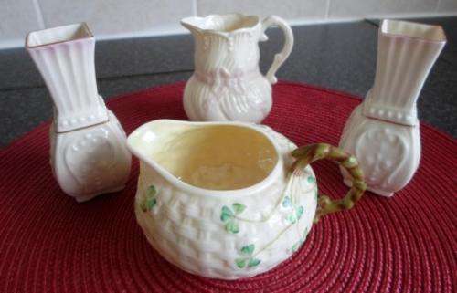 WOW!! 4 X VINTAGE BELEEK PORCELAIN PIECES