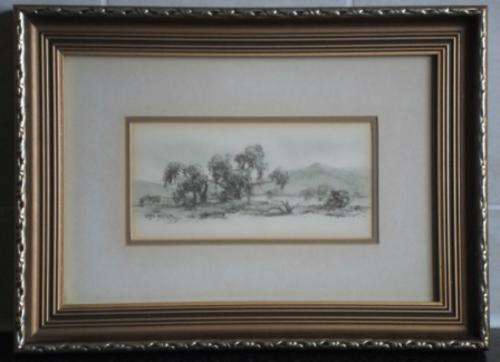 WOW!! OTTO KLAR PENCIL SKETCH OF A LANDSCAPE VALUE R5500