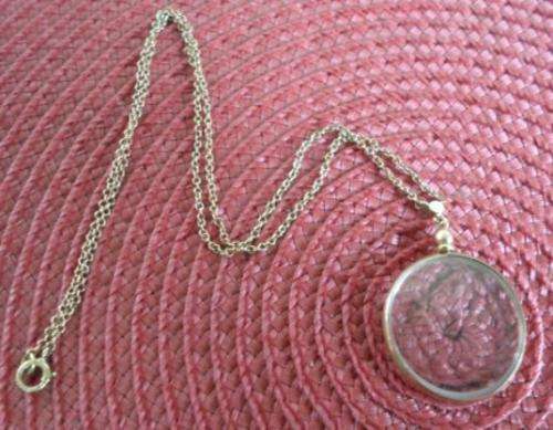 EXQUISITE!! 1912 CHESTER 9ct GOLD MEMORY PENDANT NECKLACE