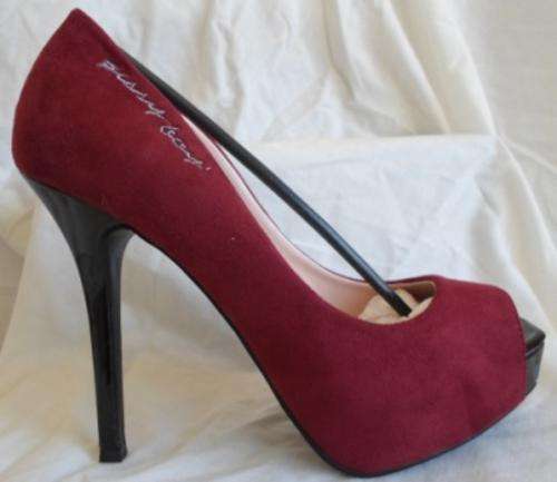 NEW!! SISSY BOY BURGUNDY 2 TONE PEEP TOE HIDDEN PLATFORM STILETTO - SIZE 5 !!FREE POSTAGE IN SA!!