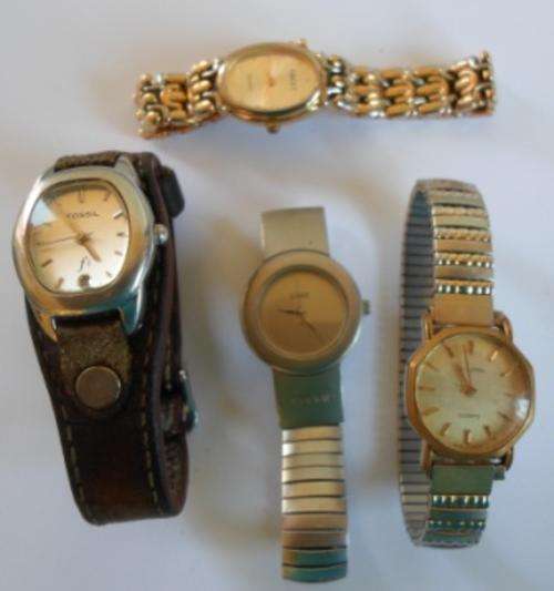 4 X LADIES WRIST WATCHES FOSSIL, STORM, FACET, BULOVA