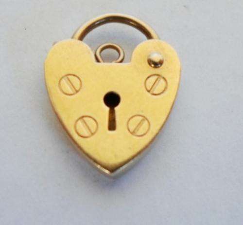 LOVELY!! 1993 LONDON 9ct GOLD CHARM BRACELET LOCK BY ASJ