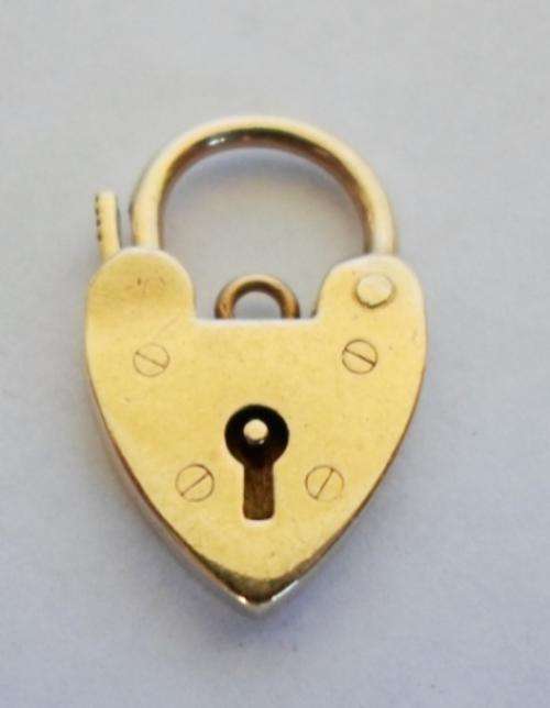 BEAUTIFUL!! 1963 BIRMINGHAM 9ct GOLD CHARM BRACELET LOCK 1.8g