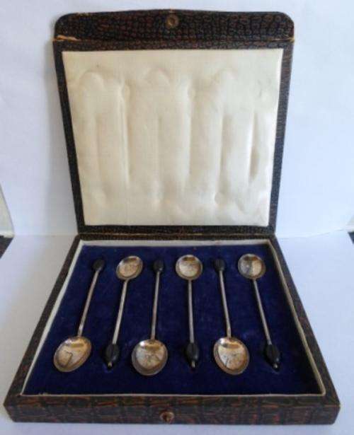 WOW!! 1923 BIRMINGHAM SILVER COFFEE BEAN SPOONS BY H&H 41g