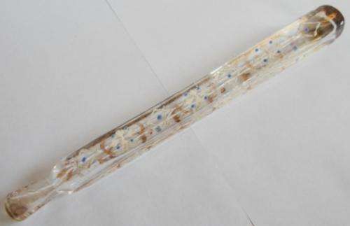 SPECTACULAR!! VICTORIAN ETCHED & PAINTED GLASS TEAR CATCHER CIRCA 1870's