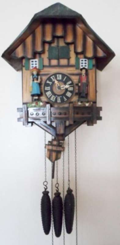 WOW!! LARGE VINTAGE GEBR KUNER MECHANICAL & MUSICAL CUCKOO CLOCK WITH DANCING FIGURES VALUE R3500