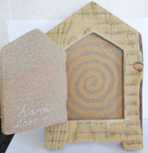 WOW!! HARDY BOTHA DOUBLE DOOR WOOD & STONE COMPOSITION SCULPTURE DATED 2001 VALUE R2000
