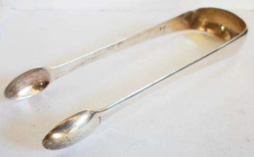 GEORGIAN 1798 LONDON SILVER SUGAR TONGS BY GEORGE SMITH V 33.5gr