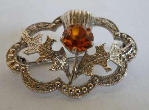 BEAUTIFUL!!! W.Bs STERLING SILVER SCOTTISH THISTLE BROOCH