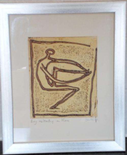WOW!!! WALTER BATTISS LITHO TITLED ' BOY EXTRACTING A THORN ' 150 X 125mm VALUE R4500