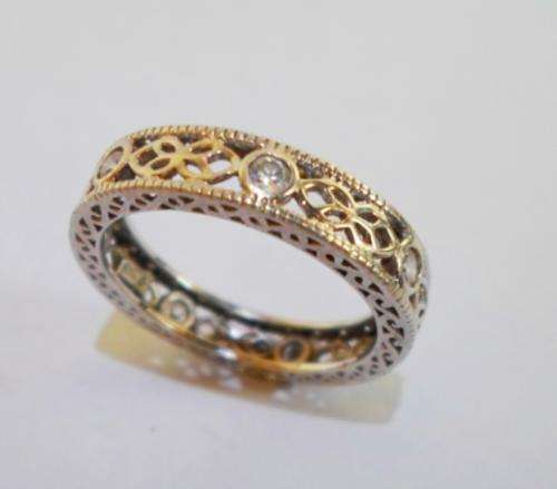 BEAUTIFUL!! STERLING SILVER & CZ FILIGREE RING AMAZING DETAIL!! SIZE P
