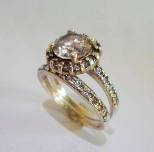 GORGEOUS!! STERLING SILVER & CZ RING SET SO BEAUTIFUL!! SIZE J