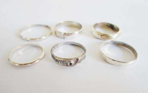 WOW!! COLLECTION OF 6 STERLING SILVER BANDS SIZE W, Q, P, L & 2 x N