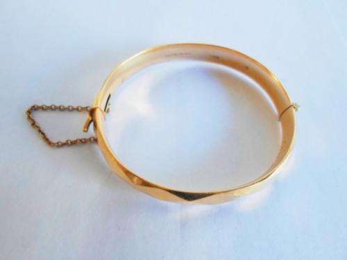 LOVELY!! VINTAGE 9ct GOLD METAL CORE CLIP BANGLE BY L&CO DATED '65