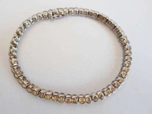 GORGEOUS!! STERLING SILVER & CZ TENNIS BRACELET 195mm X 4mm