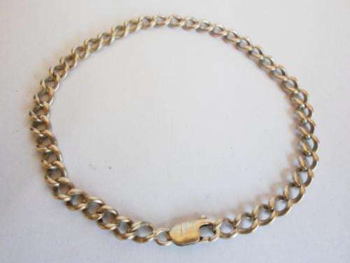 CHUNKY!! VINTAGE STRONG STERLING SILVER BRACELET 240mm X 6mm