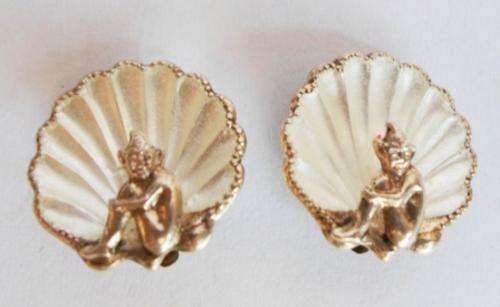 AMAZING!! VINTAGE STERLING SILVER & ENAMEL PIXIE EARRINGS MADE IN ENGLAND