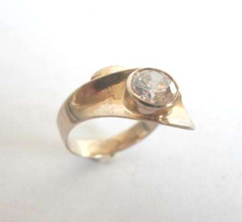 DAZZLING!! VINTAGE SA JAYEM STERLING SILVER & CZ RING SIZE P