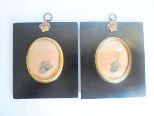 LOVELY!! PAIR OF GEORGIAN MINIATURE PORTRAIT WATERCOLOURS OF BOY & GIRL
