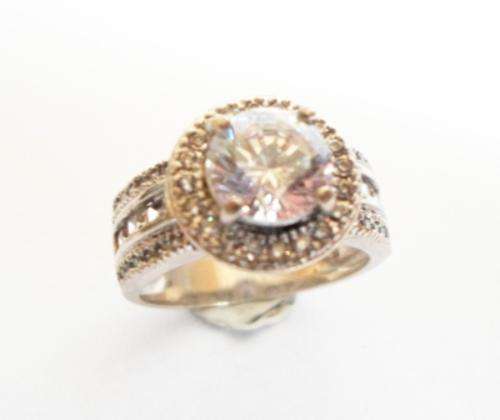 SPECTACULAR!! STERLING SILVER & MULTIPLE CZ RING SIZE N1/2 AMAZING DESIGN!!