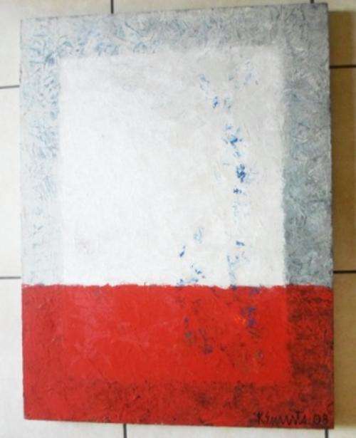 WOW!! LARGE ABSTRACT OIL ON CANVAS SIGNED BY ARTIST DATED '08 1020mm X 765mm