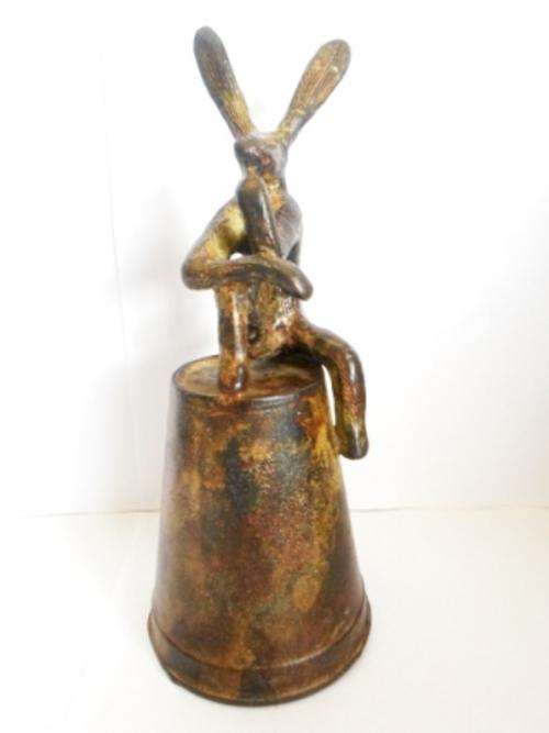WOW!! WELL KNOWN SA ARTIST GUY DU TOIT THINKING HARE ON CUP For MrDali only!!!!!!