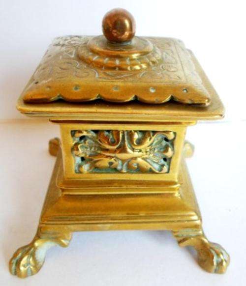 WOW!! EARLY VICTORIAN BRASS INKWELL CIRCA 1840's, LOVELY PIECE!!!