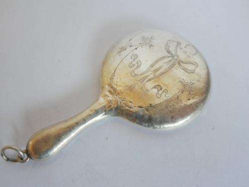BEAUTIFUL!! 1921 BIRMINGHAM SILVER MINIATURE MIRROR BY C&N 24.3gr