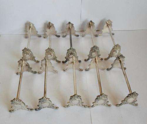 WOW!! SET OF 10 EDWARDIAN CARMEN FRENCH SILVERPLATED KNIFE RESTS, FANTASTIC DESIGN!!