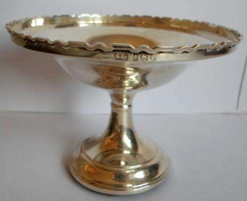 SPECTACULAR!! ART DECO 1930 BIRMINGHAM SILVER COMPOTE BY S.LD 79.6gr, NEAR MINT!! WOW!!