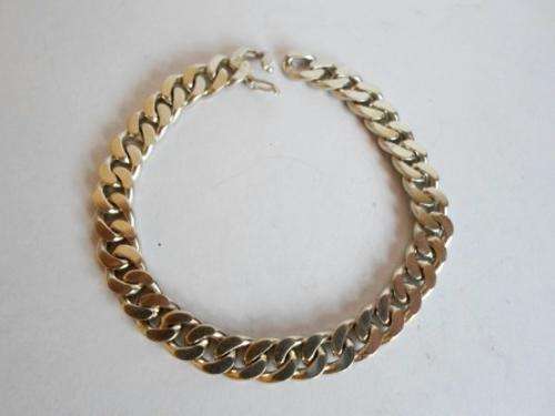 WOW!! SUPER STRONG & CHUNKY ITALIAN STERLING SILVER BRACELET 200mm X 8mm X 3mm 26.2gr WOW!!