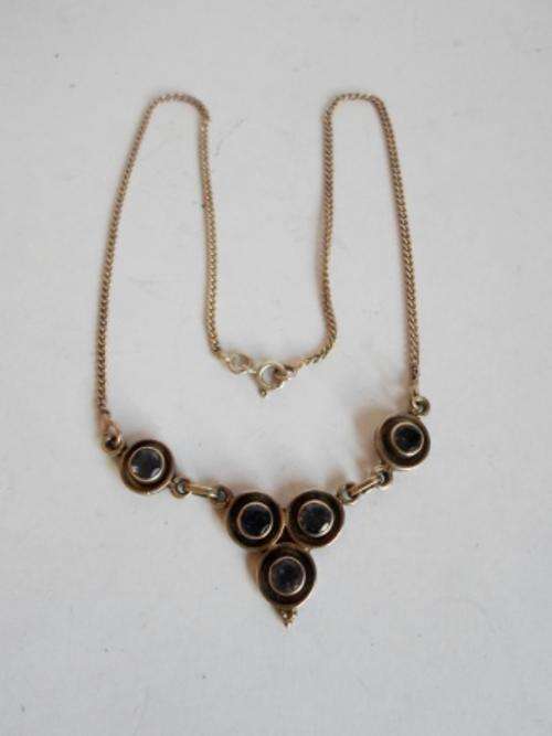 STUNNING!! VINTAGE STERLING SILVER & AMETHYST NECKLACE 375mm X 20mm, 8gr WOW!!