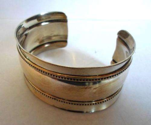 AMAZING!! HUGE DUTCH 833 SILVER CUFF BANGLE CIRCA 1930's 70mm X 55mm X 30mm 36gr