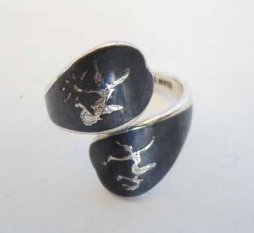 BEAUTIFUL!! VINTAGE SIAM STERLING SILVER GODDESS ADJUSTABLE RING CIRCA 1930's 5.8gr