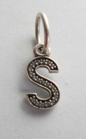 WOW!! ORIGINAL STERLING SILVER PANDORA "S" LETTER CHARM 0.6gr VALUE R599 WOW!!