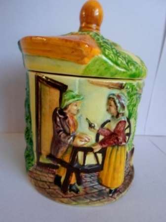 LOVELY!! VINTAGE MARUTOMOWARE JAPAN CERAMIC LIDDED SUGAR POT, WOW!!