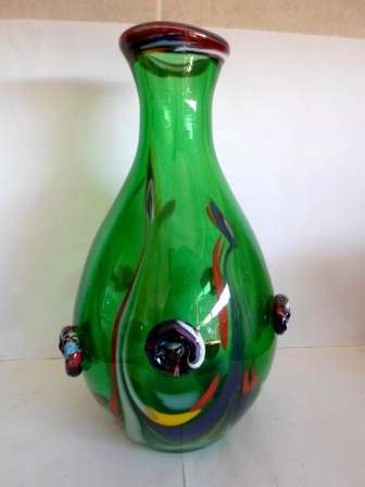 WOW!! SPECTACULAR!! LARGE SIGNED LIZ LACEY ART GLASS VASE VALUE R2500 WOW!! WOW!!