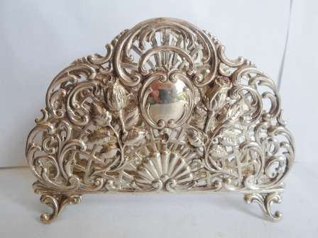 WOW!!! VINTAGE BEAUTIFULLY DETAILED GERMAN 800 SILVER SERVIETTE HOLDER CIRCA 1930's 92.6g WOW! WOW!!