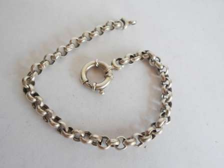 WOW!!! STUNNING!! STERLING SILVER HOOP LINK BRACELET WITH SIGNORETTI CLASP 8.4g WOW!!